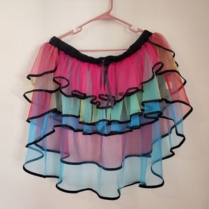 Colorful layered mesh skirt Shein